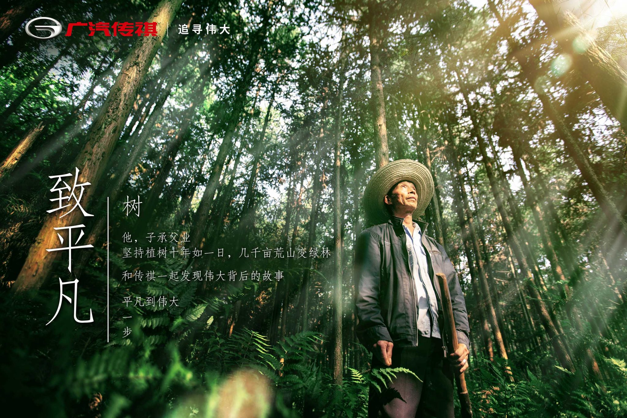 广汽传祺 追寻伟大，树篇，平面广告